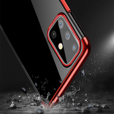 Këllëf telefoni HURTEL Protect Clear Color, gel TPU, kornizë e elektroplatuar, transparent