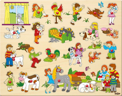 Puzzle Woodyland Fëmijët dhe kafshët shtëpiake