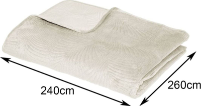 Mbulesë shtrati Atmosphera Velvet, 240 x 260 cm, ivory