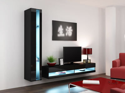 Komodë TV Vigo New, 30x140x40cm, e zezë