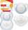 Biberon qetësues NUK Star, silikon, 0–6 muaj, set 2 copë, i bardhë blu