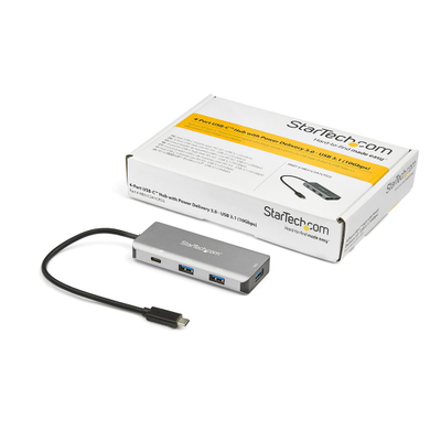 USB hub StarTech HB31C3A1CPD3, USB C, 3 porta USB, gri e zezë