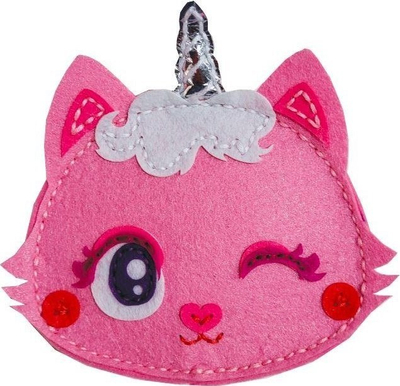 Set kreativ qepjeje Stnux Wallet Kitten Pink, portofol filci, për fëmijë, rozë