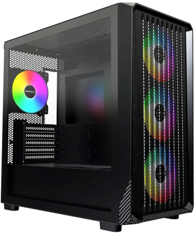 Kuti kompjuteri Montech X5M, MicroATX Mini Tower, 4 ventilatorë ARGB, e zezë