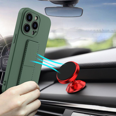 Mbështjellës Wozinsky Kickstand Case për iPhone 13 Pro, silikoni i butë, me këmbëz, blu