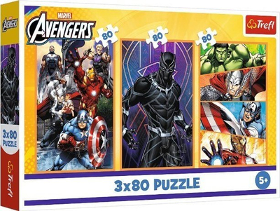 Puzzle Trefl Villains Action Days, 3 x 80 pjesë, 27.5 x 18 cm, shumëngjyrësh