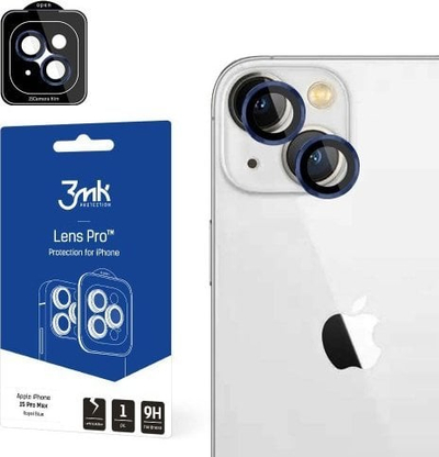 Mbrojtës kamere 3MK Lens Protection Pro për iPhone 15 Pro Max 6.7\", xham 9H, blu
