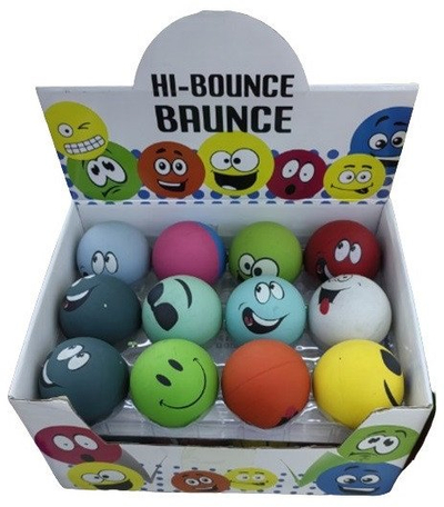 Top lodër Funny Faces Hi Bounce, anti stres, diameter 6 cm, shumëngjyrësh