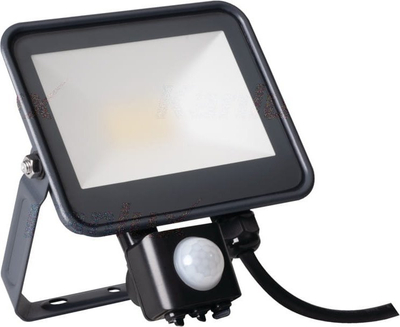 Reflektor LED Iq-LED 20W, 2300lm, IP44, me sensor lëvizjeje, i zi