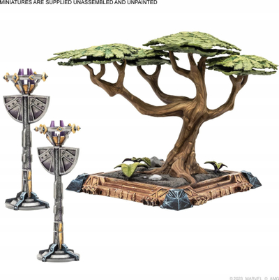 Aksesor loje tavoline Asmodee Marvel Crisis Protocol Kingdom of Wakanda Terrain Pack, zgjerim terreni, mbi 14 vjeç, shumëngjyrësh