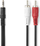 Kabllo audio Nedis CAGL22200BK30, 3.5mm në 2xRCA, 3m, i zi