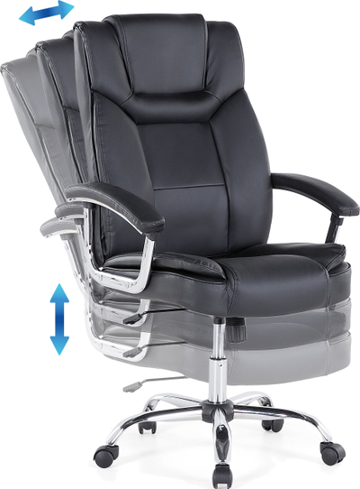 Karrige zyre ADVANCE Swivel, lëkurë sintetike, rrotulluese, e zezë