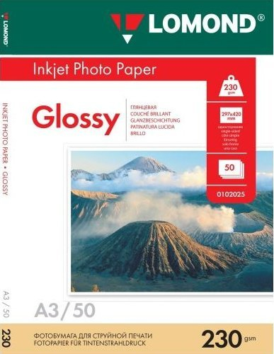 Letër fotografike Lomond Glossy Inkjet, 230 g/m², A3, 50 fleta