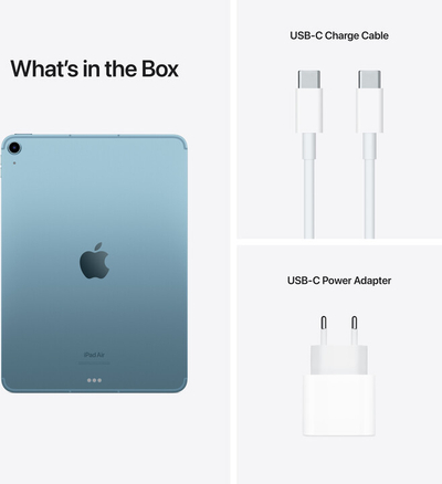 Таблет Apple iPad Air 2022, 64GB, Wi-Fi + мобилен, син
