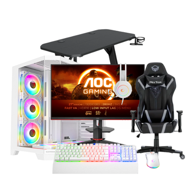 BT Bundel III – RTX 5060 8GB , Intel i7-12700KF, 16GB RAM, 1TB SSD, 850W, Monitor 27", Gaming Desk & Chair, RGB Accessories