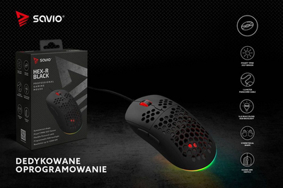 Maus Gaming Savio Hex-R, 12.000 DPI, i zi
