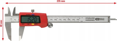 Kallëp digjital KS Tools 300.0532, 0-150 mm, me ekran digjital, i kuq