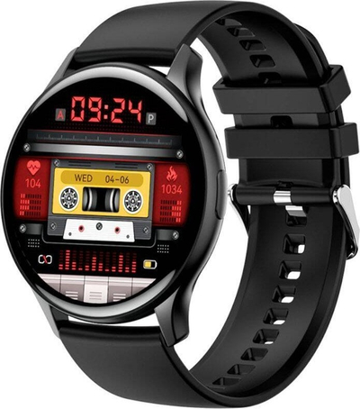 Smartwatch Rubicon me marrje telefonatash, ekran i madh, bateri 260mAh, i zi