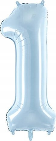 Balonë folie Partydeco numri 1, 72cm, blu e çelët