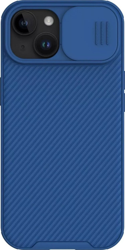 Mbrojtëse telefoni Nillkin CamShield Pro Magnetic për iPhone 15 Plus, me MagSafe, me kapak kamere, blu