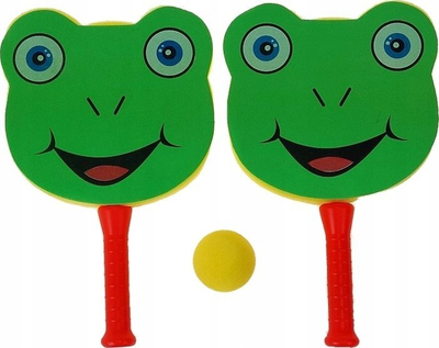 Set raketash me shkume Nicola Toys Adar, 2 raketa, me top, jeshile