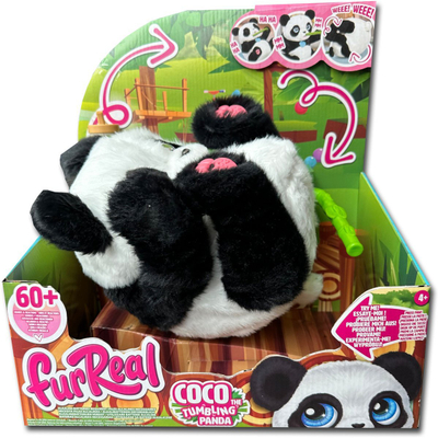Lodër pelushi interaktive FurReal Coco, panda që rrotullohet, me tinguj dhe lëvizje, për kalamaj 4+