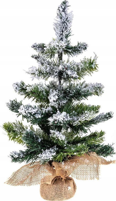 Pemë dekorative Blooming Table Christmas Tree, 50 cm, jeshile me borë të bardhë