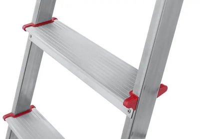 Shkallë alumini Venbos 2+1, kapacitet 150 kg, lartësi platforme 56 cm