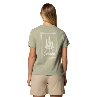 Блуза Columbia Rolling Bend Graphic SS Tee W, памук полиестер, зелена