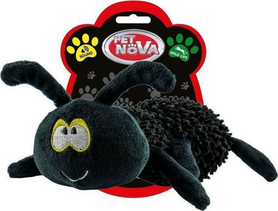 Lodër pelushi për qen Pet Nova Plus Plush Spider, me fishkëllimë, e zezë