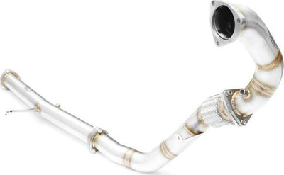 Downpipe shkarkimi për Audi A4 2.7 3.0 TDI, çelik inoks, diametër 63.5 mm, argjendtë