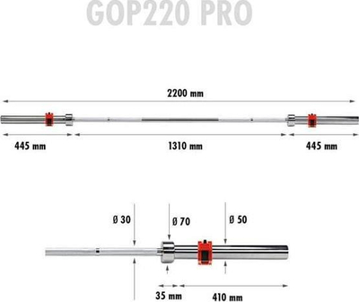 Shufra olimpike HMS Gryf GOP220, 220 cm, 20 kg, e drejtë