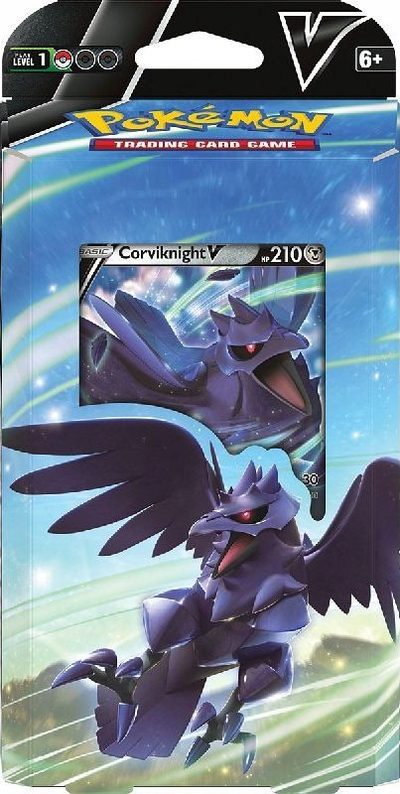 Set letra lojrash Pokémon TCG Lycanroc V Corviknight V Battle Deck, 60 letra, për 2 veta, me ngjyra nga të gjitha