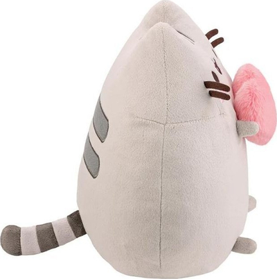 Lodër pelushi Pusheen me zemër, 24cm, gri shumë e butë