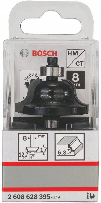 Freza profilizuese Bosch 2608628395, karbid, gjatësi 61 mm, shank 8 mm