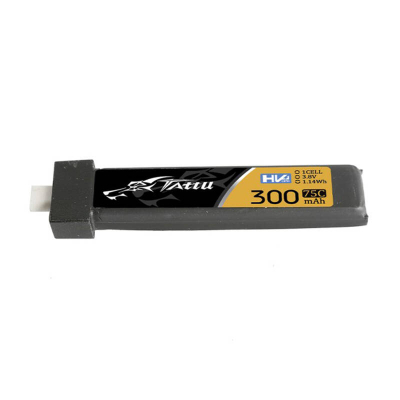 Bateri LiPo Tattu, 300mAh 3.8V 75C 1S1P HV, e zezë