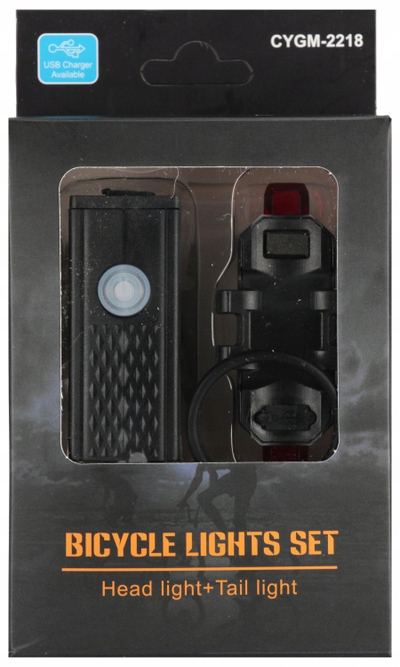 Set drita biçiklete Mega Creative 582865, USB, 300 lm, i zi