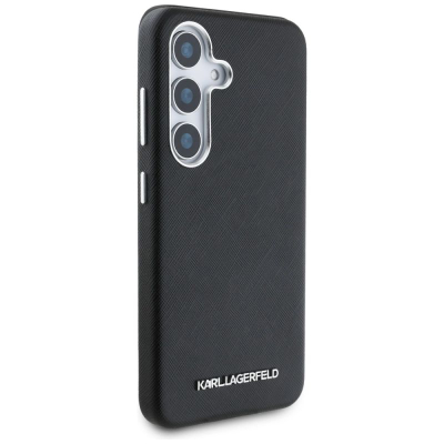 Kapak telefoni Karl Lagerfeld Saffiano për Samsung Galaxy S25, me MagSafe, i zi