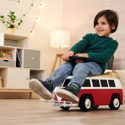Makinë lodër ride on BIG Volkswagen Van, me zë, për kalamaj, e bardhë