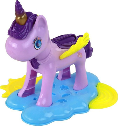 Set plasteline Lean Toys Unicorn Hairdresser, 4 kavanoza, për kalamaj 3+, shumëngjyrësh