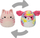 Lodër pelushi Squishmallows 2n1 Laura maca dhe Shena qeni, 13 cm, shumëngjyrëshe