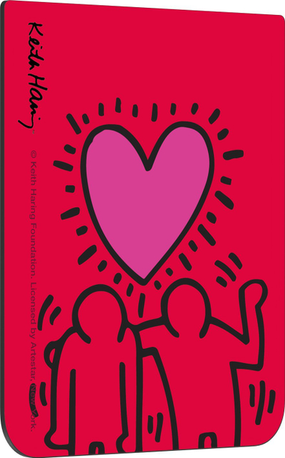 Kartë zbukuruese Samsung Keith Haring Love, për Galaxy Z Flip5 Z Flip6 Z Flip7 FE Flipsuit, NFC, e kuqe