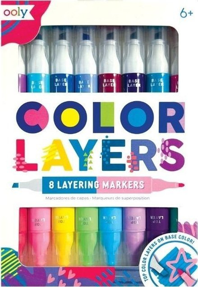 Set markera Ooly Color Layer Markers, 8 copë, 16 ngjyra, dyanshëm