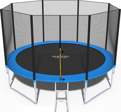 Trampolinë Funfit Garden me rrjetë të jashtme, 12ft, 374 cm, 180 cm, 150 kg