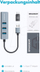USB Hub GrauGear G-HUB31L-AC, 3x USB 3.0, LAN 1 Gbit, gri