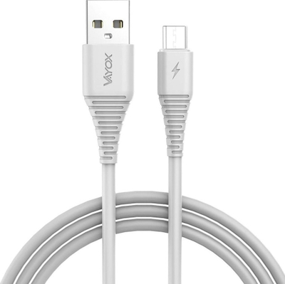 Kabllo USB në micro USB Vayox VA0055, 1 m, 3A, e bardhë