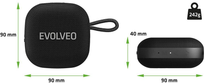 Kutinë zanore Bluetooth EVOLVEO TopSound, wireless, rezistent ndaj ujit IPX7, i zi