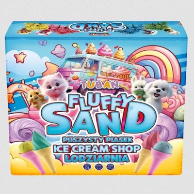 Set lojërash TUBAN Fluffy Sand Ice Cream Shop, rërë modeluese aromatike, 4 ngjyra, shumëngjyrësh