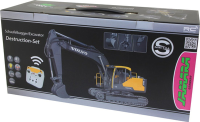 Lodër eskavator Jamara Volvo EC160E Metal, 1:16, me grab dhe çekiç prishës, e verdhë