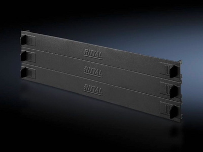 Panel mbulues Rittal DK Toolless Blank, për rack 19", set me 3 copë, i zi